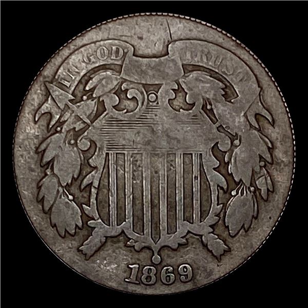 1869 Bronze Two-Cent Piece LIGHTLY CIRCULATED