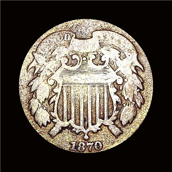1870 Copper 2 Cents LIGHTLY CIRCULATED