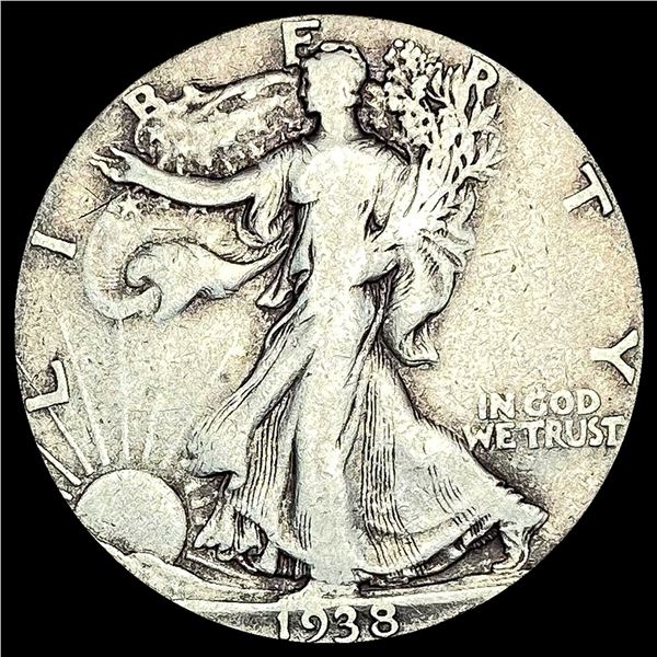 1938-D Silver Walking Liberty Half Dollar LIGHTLY CIRCULATED