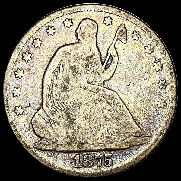 1875 Seated Liberty Half Dollar LIGHTLY CIRCULATED
