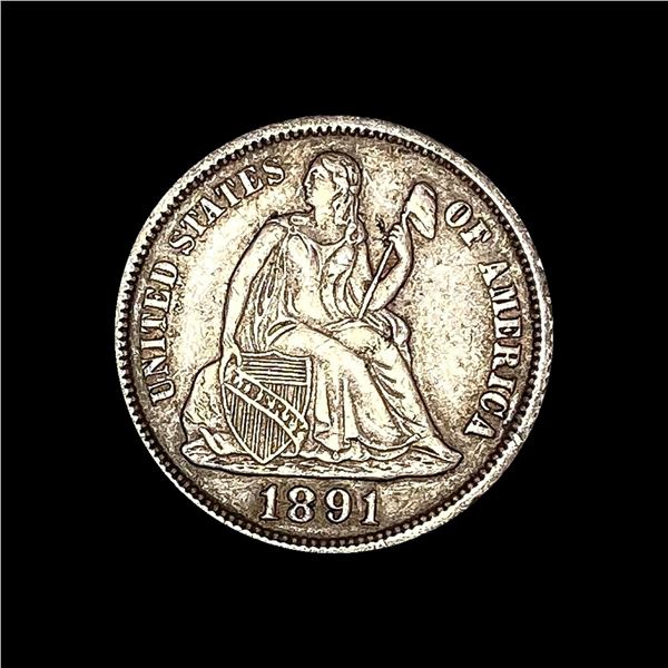 1891 Seated Liberty Dime NEARLY UNCIRCULATED