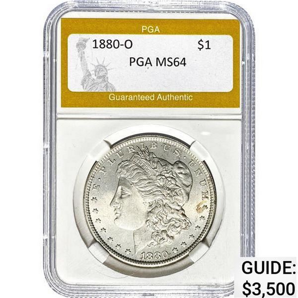1880-O Morgan Silver Dollar PGA MS64