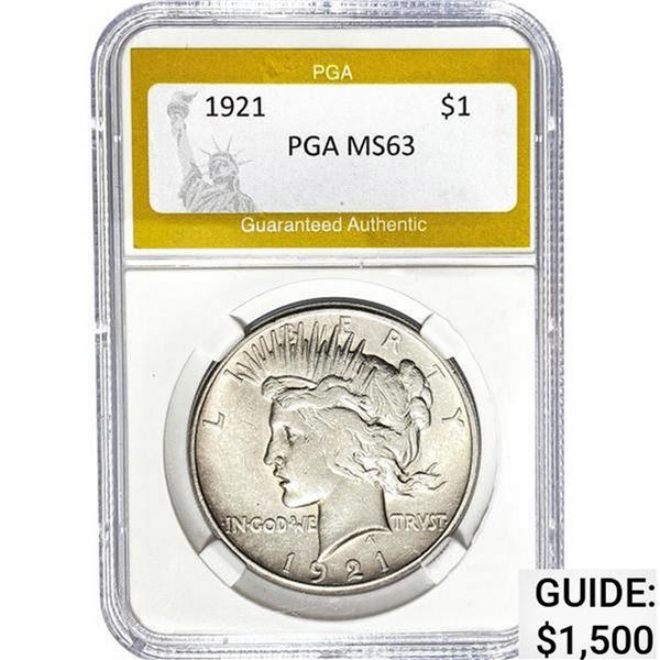1921 Peace Dollar PGA MS63