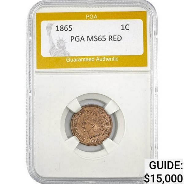 1865 Indian Head Cent PGA RED MS65