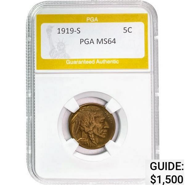 1919-S Buffalo Nickel PGA MS64