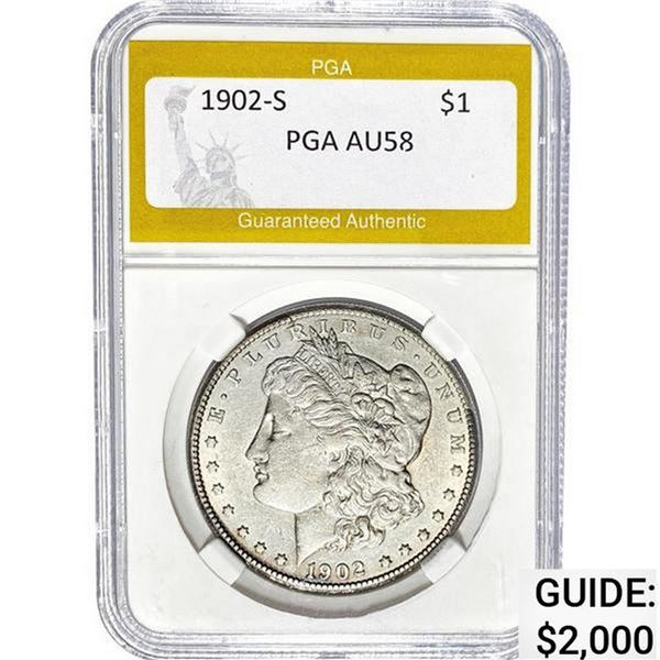 1902-S Morgan Dollar PGA AU58