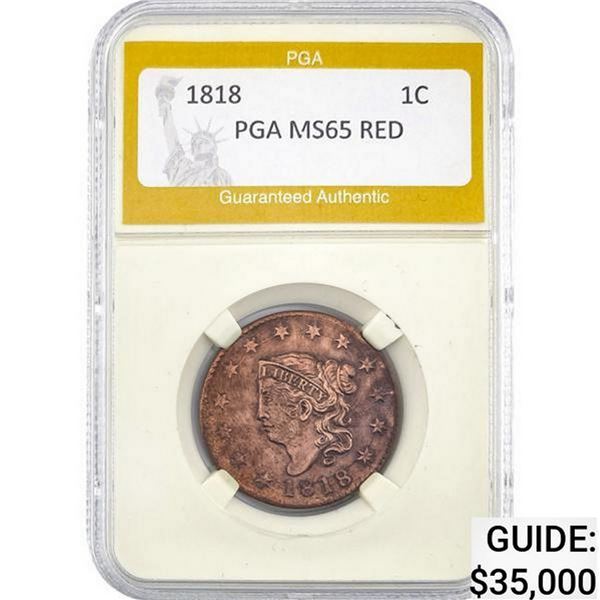1818 1C PGA RED MS65