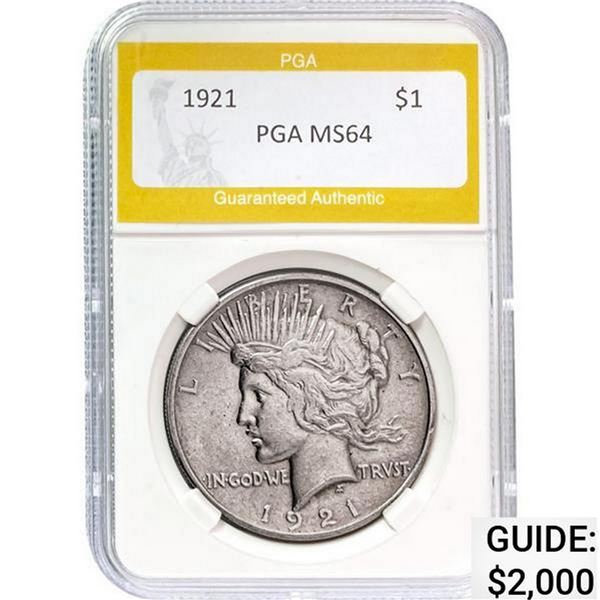 1921 Peace Dollar PGA MS64