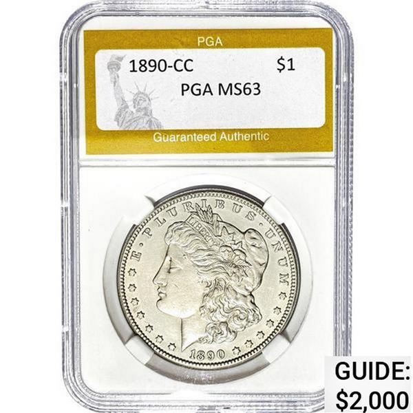 1890-CC Morgan Dollar PGA MS63 MS63