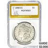 Image 1 : 1890-CC Morgan Dollar PGA MS63 MS63