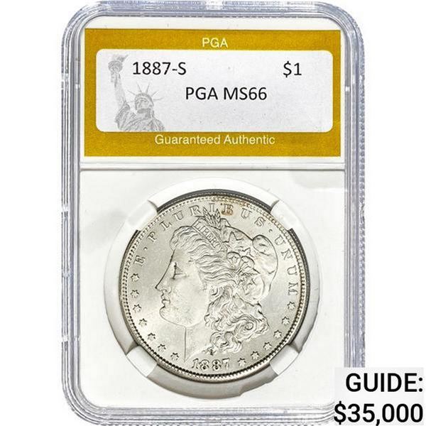 1887-S Morgan Silver Dollar PGA MS66 MS66