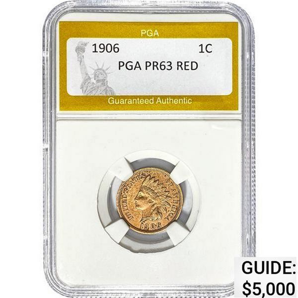 1. 1906 Indian Head Cent PGA PR63 RED2. PR63