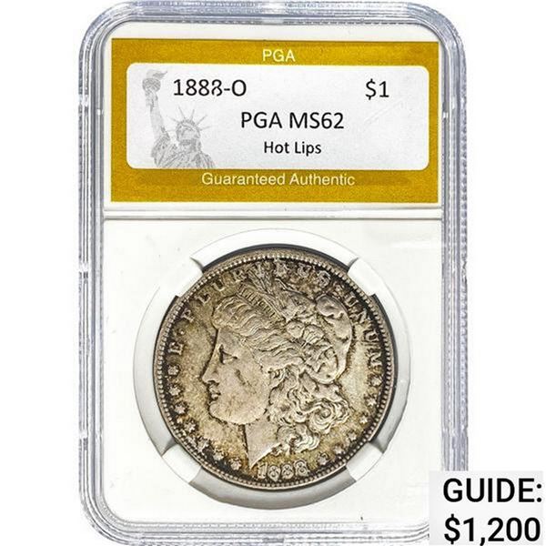 1888-O Hot Lips Morgan Dollar PGA MS62