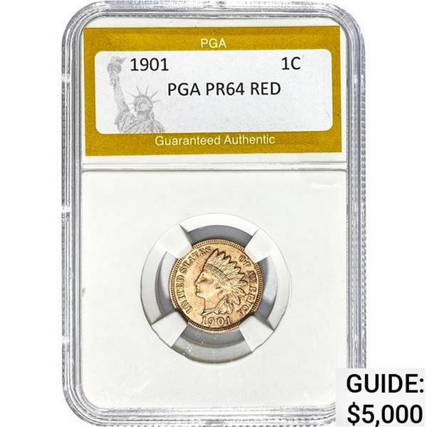 1. 1901 1C Indian Head Cent PGA PR64 RED PR64