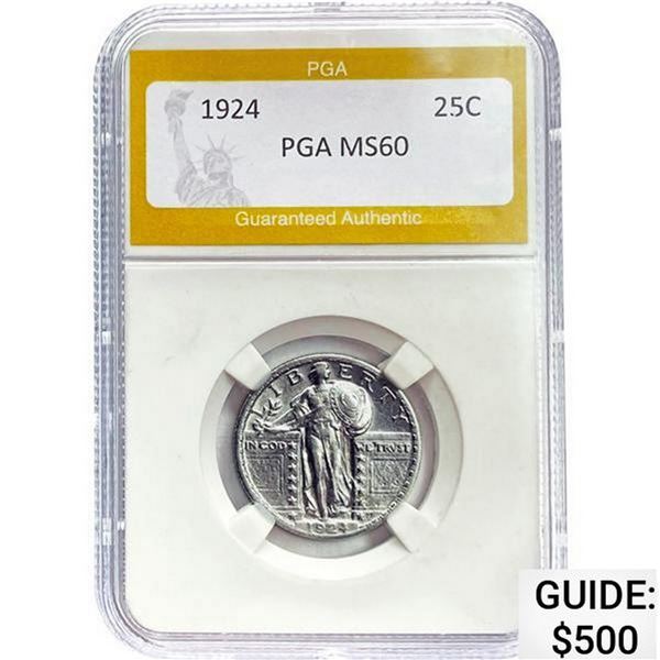 1924 Standing Liberty Quarter PGA MS60 MS60