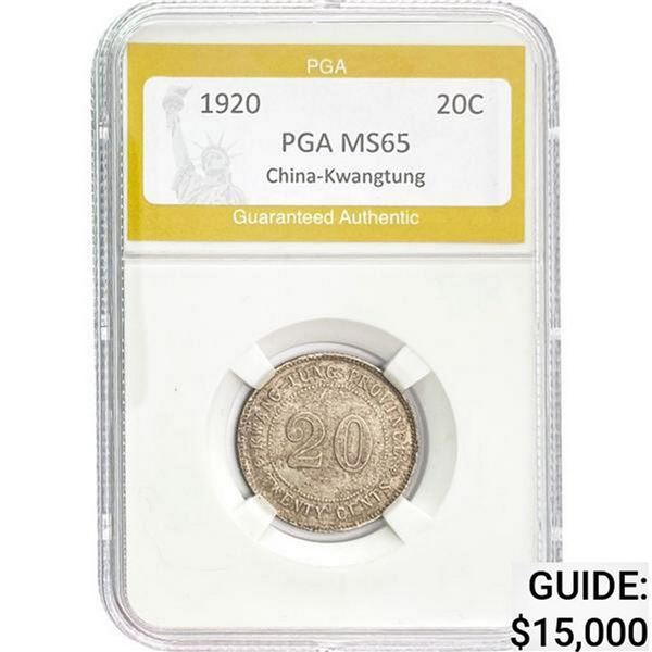 1920 China-Kwangtung 20C PGA MS65 MS65