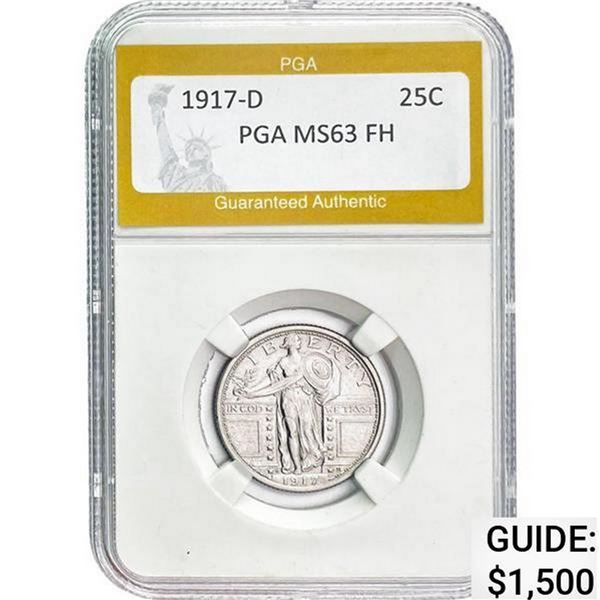1917-D T1 Standing Liberty Quarter PGA MS63 MS63