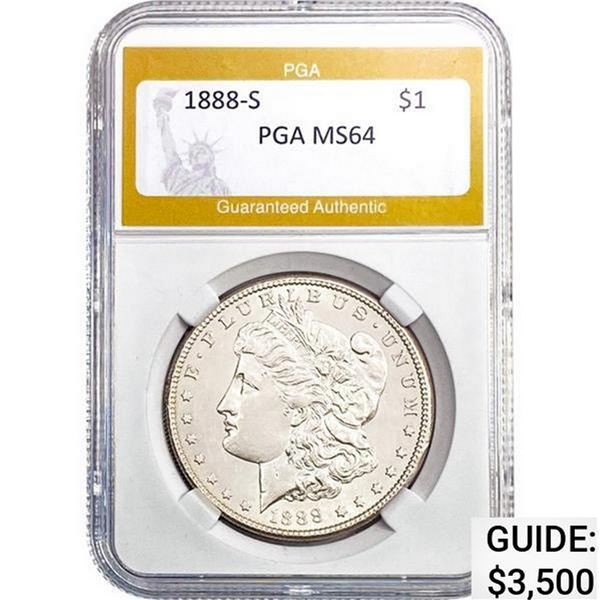 1888-S Morgan Silver Dollar PGA MS64 MS64