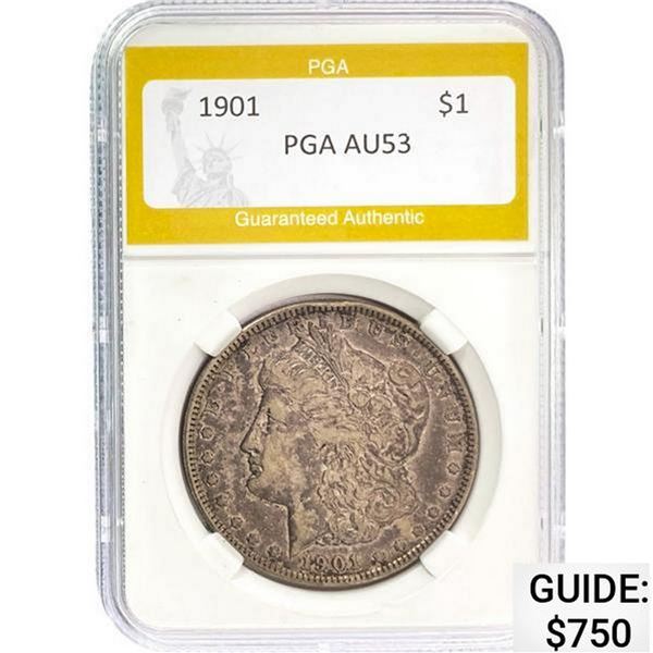 1901-O Morgan Silver Dollar PGA AU53 AU53