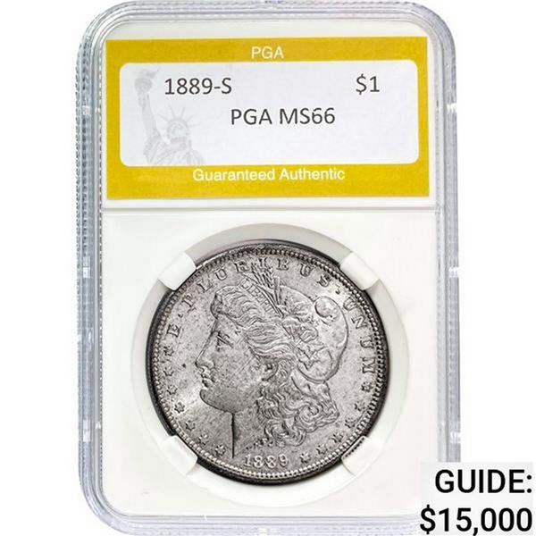 1889-S Morgan Silver Dollar PGA MS66 MS66