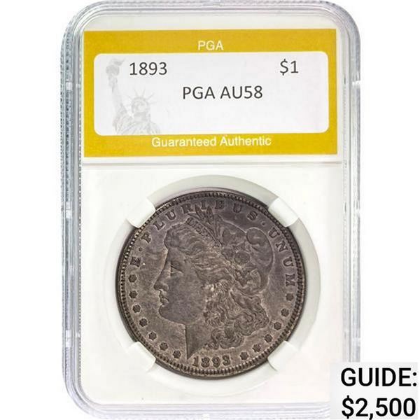 1893 Morgan Silver Dollar PGA AU58 AU58
