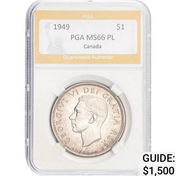 1949 Canada $1 PGA MS66 PL MS66