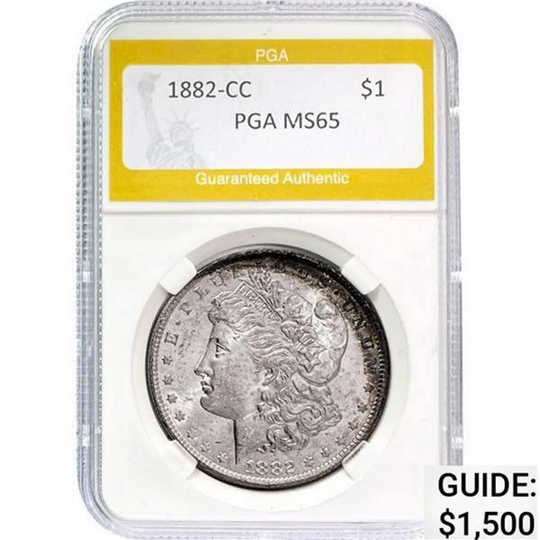 1882-CC Morgan Silver Dollar PGA MS65 MS65