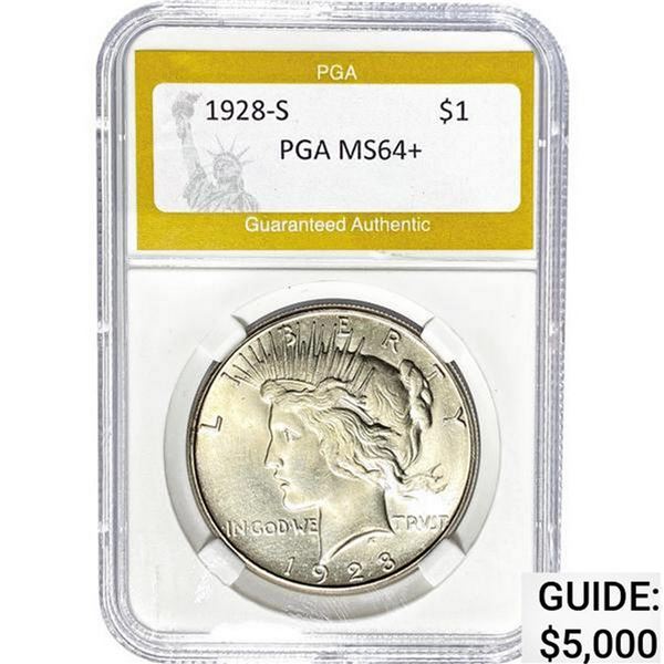 1928-S Peace Dollar PGA MS64+ MS64+