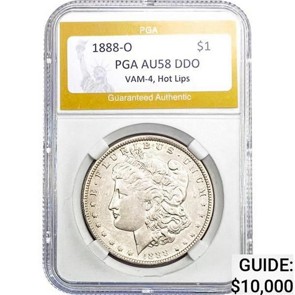 1888-O Morgan Dollar Hot Lips PGA AU58 DDO AU58 DDO