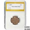 Image 1 : 1867 Two-Cent Piece PGA MS64 RED MS64