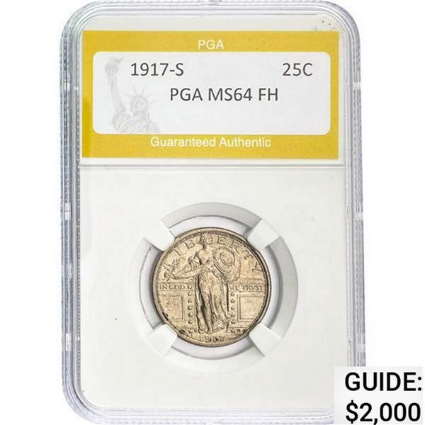 1917-S T1 Standing Liberty Quarter PGA MS64 MS64