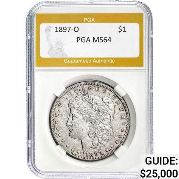 1897-O Morgan Silver Dollar PGA MS64 MS64