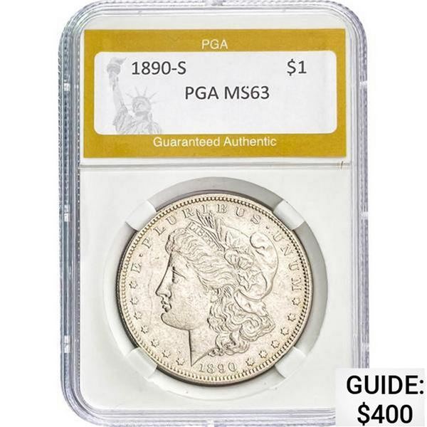 1890-S Morgan Dollar PGA MS63 MS63
