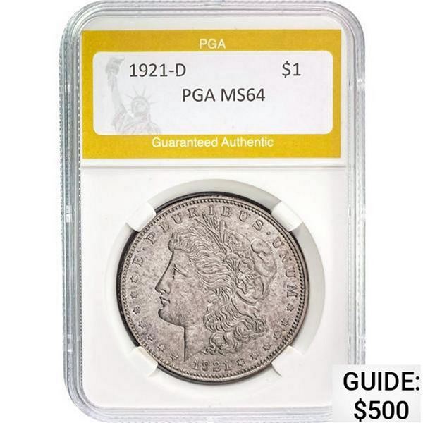 1921-D Morgan Dollar PGA MS64 MS64