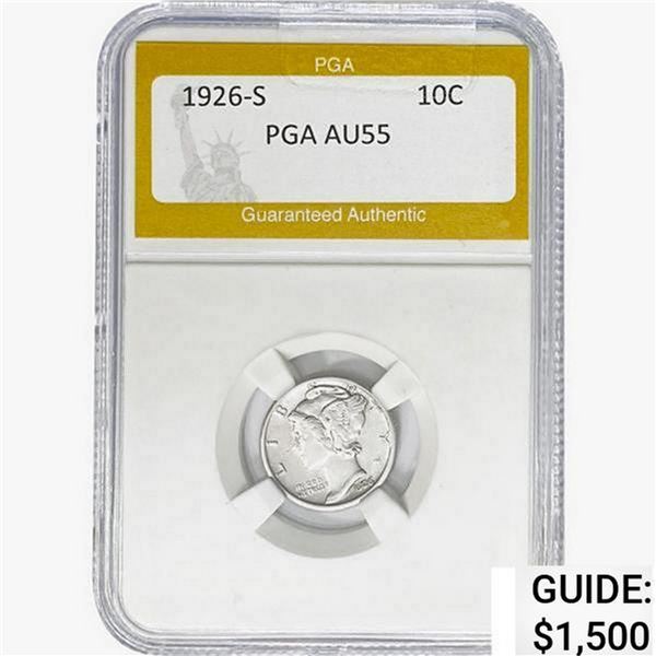 1926-S Mercury Silver Dime PGA AU55