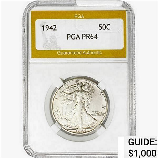 1942 Walking Liberty Half Dollar PGA PR64