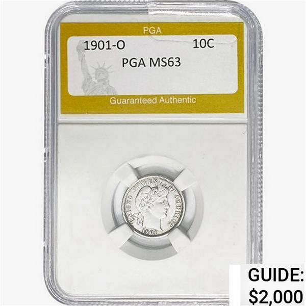 1901-O Barber Dime PGA MS63