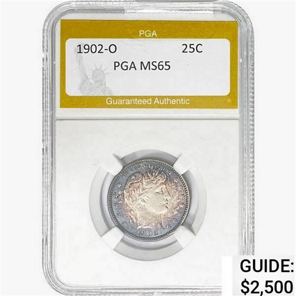 1902-O Barber Quarter PGA MS65