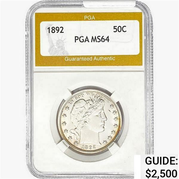 1892 Barber Half Dollar PGA MS64