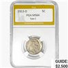 Image 1 : 1913-D Buffalo Nickel PGA MS64 TYPE 2