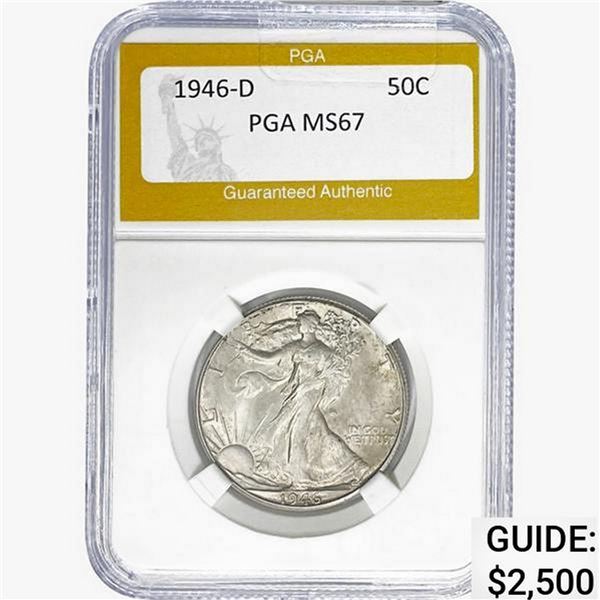 1946-D Walking Liberty Half Dollar PGA MS67