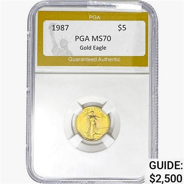 1987 $5 Gold Half Eagle PGA MS70