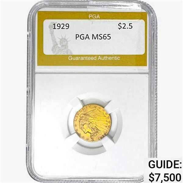 1929 $2.50 Gold Quarter Eagle PGA MS65