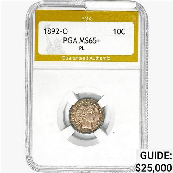 1892-O Barber Dime PGA MS65+ PL