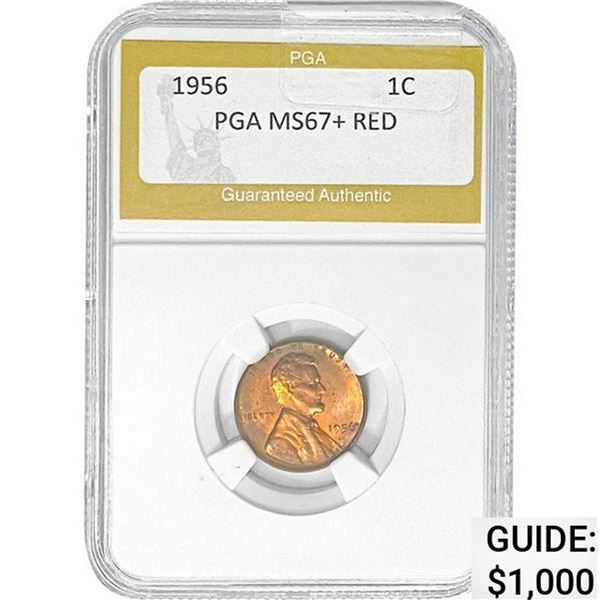 1956 Wheat Cent PGA MS67+ RED