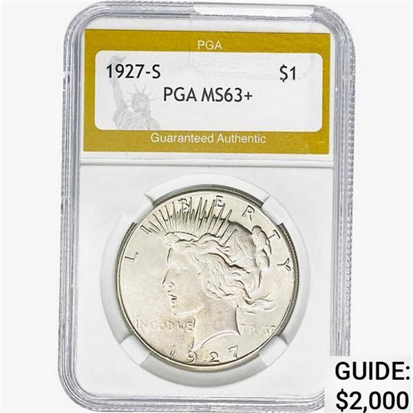 1927-S Silver Peace Dollar PGA MS63+