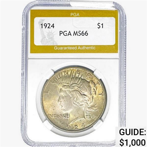 1924 Silver Peace Dollar PGA MS66