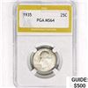 Image 1 : 1935 Washington Silver Quarter PGA MS64