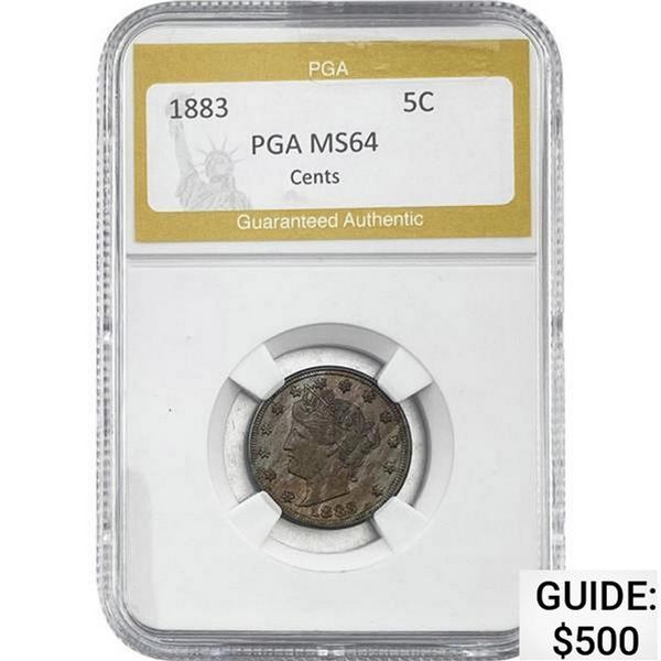 1883 Liberty Victory Nickel PGA MS64 Cents