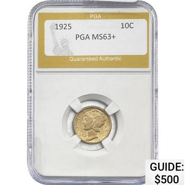 1925 Mercury Silver Dime PGA MS63+
